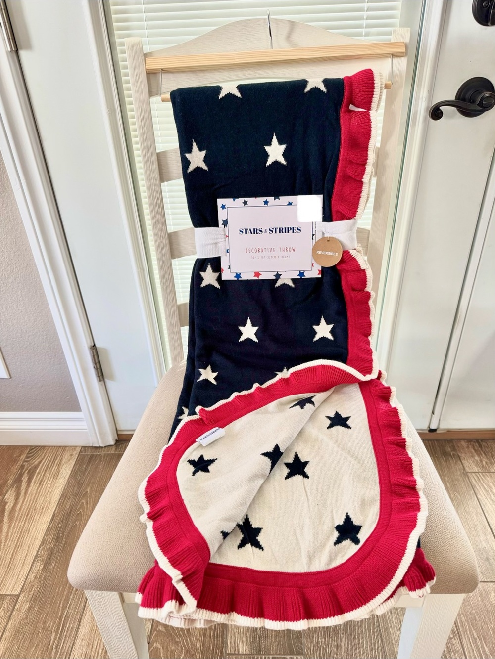 🇺🇸 STARS & STRIPES 🇺🇸 Americana Patriotic USA Flag Knit throw blanket Reversible